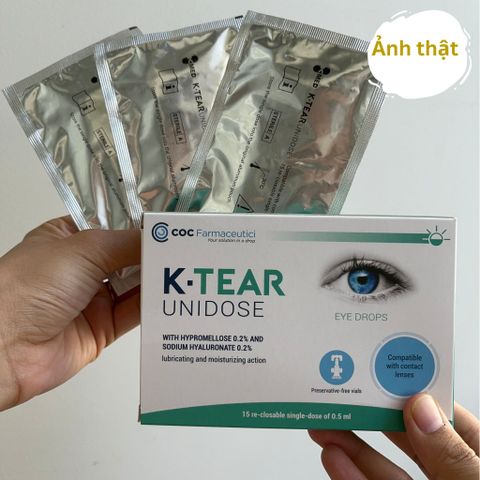 Nước Mắt Nhân Tạo K-Tear 10ml - Giảm Khô, Đỏ Mắt, Duy Trì Độ Ẩm Với Natri Hyaluronate & Hypromellose Từ Italy