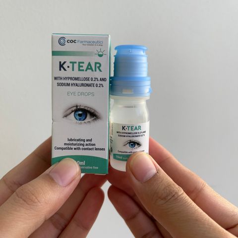 Nước Mắt Nhân Tạo K-Tear 10ml - Giảm Khô, Đỏ Mắt, Duy Trì Độ Ẩm Với Natri Hyaluronate & Hypromellose Từ Italy