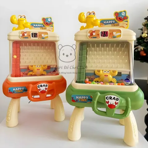 Máy Bắt Bóng Mini Hình Cua - Đồ Chơi Tương Tác Có Nhạc, Đèn và Đồng Hồ Đếm Giờ Cho Bé Từ 3 Tuổi - Phát Triển Kỹ Năng Vận Động