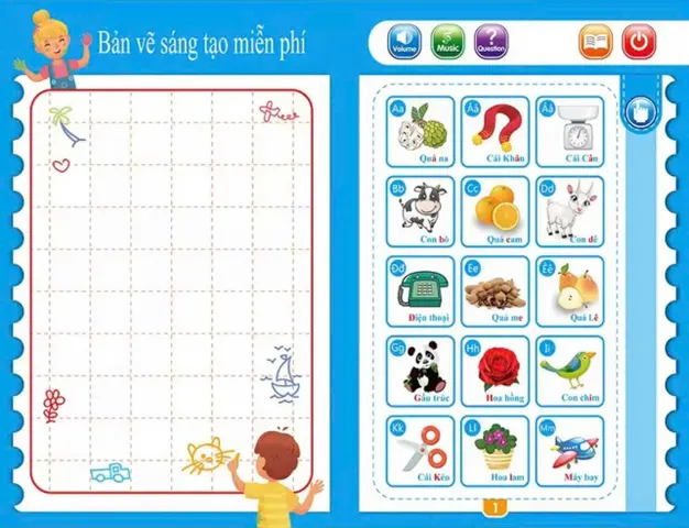 Sách điện tử cảm ứng song ngữ Việt - Anh cho trẻ em - Công cụ học tập vui nhộn, phát triển ngôn ngữ, âm thanh sống động, dễ sử dụng.