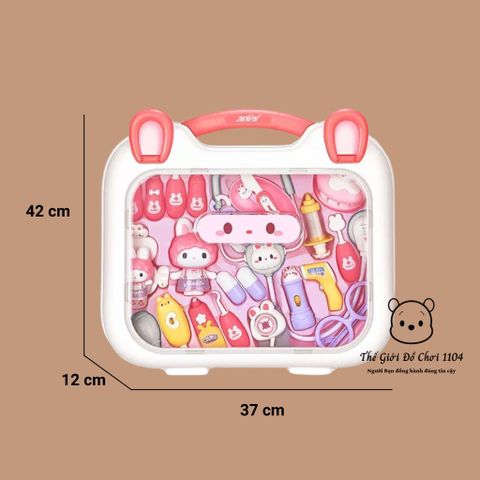 Bộ Đồ Chơi Vali Bác Sĩ Thỏ Con Dễ Thương Kèm Phụ Kiện Y Tế & Đèn Phát Sáng - Đồ Chơi Giáo Dục Cho Bé Gái 3 Tuổi Trở Lên
