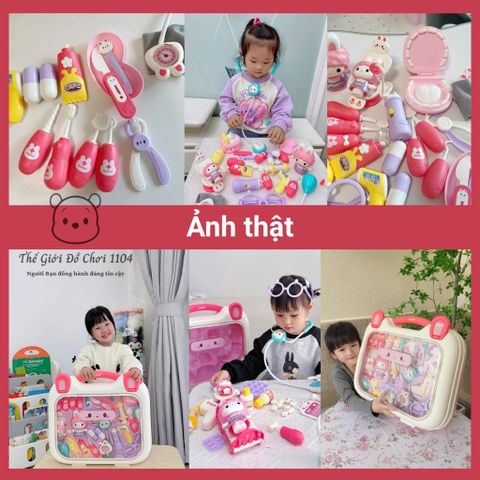 Bộ Đồ Chơi Vali Bác Sĩ Thỏ Con Dễ Thương Kèm Phụ Kiện Y Tế & Đèn Phát Sáng - Đồ Chơi Giáo Dục Cho Bé Gái 3 Tuổi Trở Lên