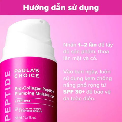 Kem Dưỡng Ẩm Paula choice Pro-Collagen Peptide Plumping Moisturizer - Giảm Nếp Nhăn, Căng Mọng Da, Dưỡng Ẩm Hiệu Quả, Thích Hợp Mọi Loại Da