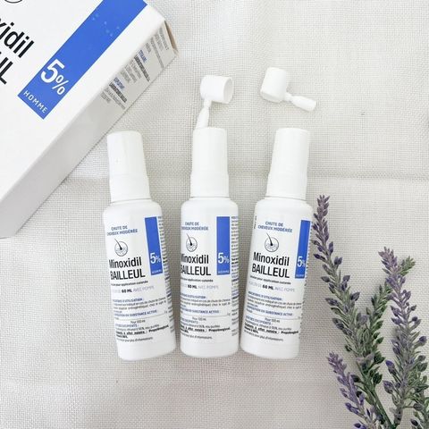 Set 3 Chai Xịt Mọc Tóc Minoxidil Bailleul 5% - Giải Pháp Ngừa Hói Hiệu Quả Từ Pháp Cho Nam Nữ