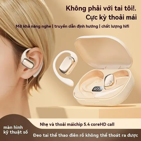 Tai Nghe Không Dây J05A Open OWS Bluetooth 5.4, Chống Nước IPX5, Thời Gian Phát 6 Giờ, Microphone HD, Hộp Sạc Tiện Lợi