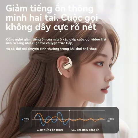 Tai Nghe Không Dây J05A Open OWS Bluetooth 5.4, Chống Nước IPX5, Thời Gian Phát 6 Giờ, Microphone HD, Hộp Sạc Tiện Lợi