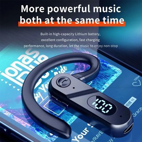 Tai nghe không dây V28 ( 1 chiếc ) Bluetooth 5.2 - Tai nghe đơn với Microphone cho Văn phòng, Lái xe, Shiper - Thời gian pin 20 giờ, nghe âm thanh xung quanh