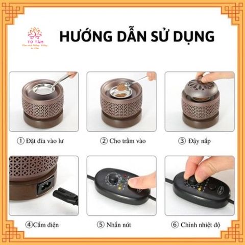 Lư xông trầm điện gốm cao cấp, có hẹn giờ tắt, có đèn phía trong
