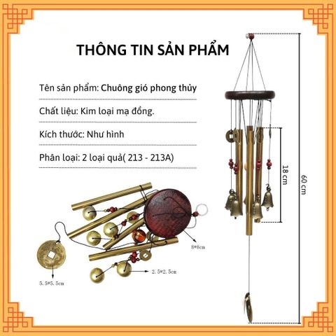 Chuông Gió Phong Thủy Kim Loại Có Đồng Xu - Âm Thanh Vang Trong, Ngăn Chặn Khí Tiêu Cực, Kích Hoạt Năng Lượng Tích Cực