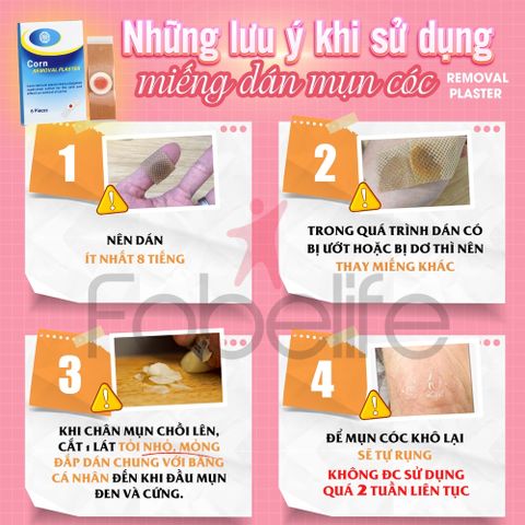 Miếng Dán MỤN CÓC Mụn Cơm Corn plaster KangDi Fobe N1 - hộp 6 miếng