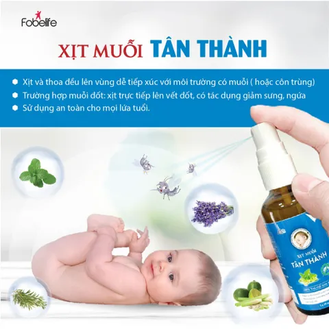 Chai Xịt ĐUỔI MUỖI Cho Bé Tinh Dầu Thiên Nhiên, Không Gây Kích Ứng Da Fobe N1