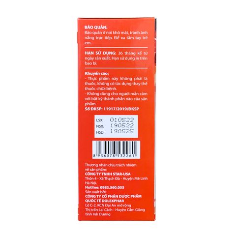 Ống Uống FELIN STARUSA  Bổ Sung Sắt, Giảm Tình Trạng Thiếu Máu Do Thiếu Sắt - Hộp 4 vị x 5 ống