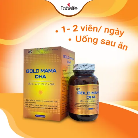 Viên Uống Mẹ Bầu Gold Mama DHA Giúp Bổ Sung Sắt, Vitamin, Khoáng Chất Cho Cơ Thể N1