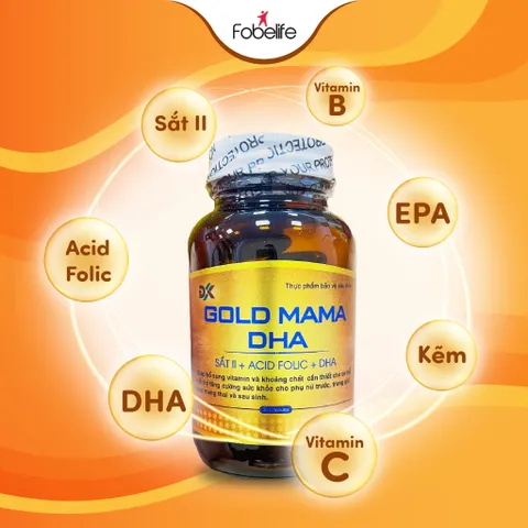 Viên Uống Mẹ Bầu Gold Mama DHA Giúp Bổ Sung Sắt, Vitamin, Khoáng Chất Cho Cơ Thể N1