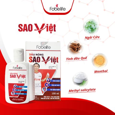 Dầu Nóng Sao Việt Fobelife Xoa Bóp Giảm Đau Xương Khớp & Bong Gân - Chai 60ml/100ml, Giải Pháp Hiệu Quả Cho Đau Nhức Từ Thể Thao