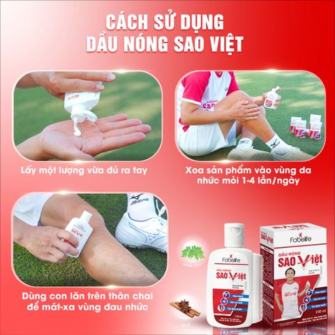 Dầu Nóng Sao Việt Fobelife Xoa Bóp Giảm Đau Xương Khớp & Bong Gân - Chai 60ml/100ml, Giải Pháp Hiệu Quả Cho Đau Nhức Từ Thể Thao