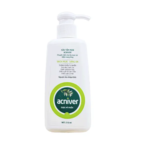 (Cao Cấp) Sữa Tắm Mụn Acniver Fobe Giảm Mụn Lưng, Nang Lông N1 chai 210ml