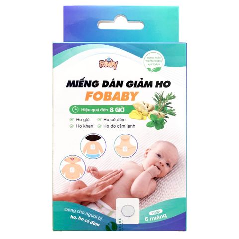Miếng Dán GIẢM HO Tinh Dầu Tràm Fobaby Fobe Cho Trẻ Nhỏ N1 - Hộp 6 Miếng