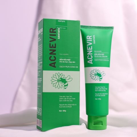 Sữa Rửa Mặt Kem Ngừa Thâm Acnevir FOBE - Gel Làm Sạch Sâu, Ngăn Ngừa Mụn, Giảm Thâm, Dành cho Da Mặt Nhờn, Hỗ Trợ Điều Trị Mụn N1