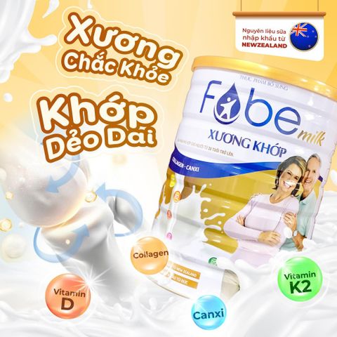 Sữa Bột Béo Fobemilk Xương Khớp N1 - Bổ Sung Collagen, Canxi và Vitamin D Giúp Xương Khỏe Mạnh - Hộp 900g/400g