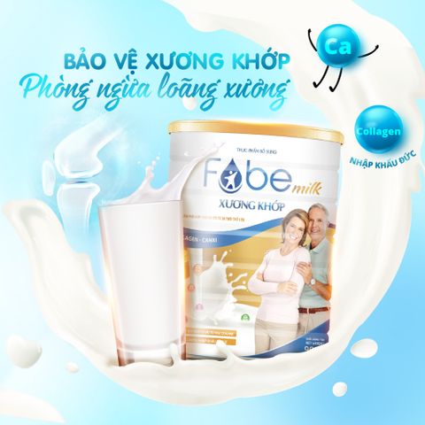 Sữa Bột Béo Fobemilk Xương Khớp N1 - Bổ Sung Collagen, Canxi và Vitamin D Giúp Xương Khỏe Mạnh - Hộp 900g/400g