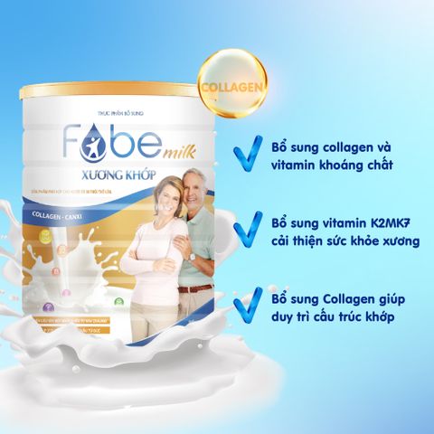 Sữa Bột Béo Fobemilk Xương Khớp N1 - Bổ Sung Collagen, Canxi và Vitamin D Giúp Xương Khỏe Mạnh - Hộp 900g/400g