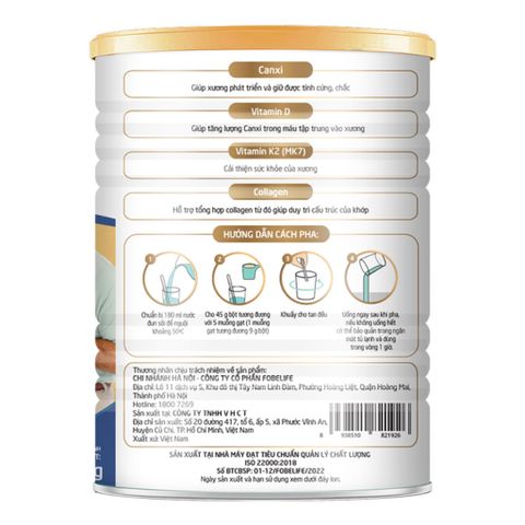 Sữa Bột Béo Fobemilk Xương Khớp N1 - Bổ Sung Collagen, Canxi và Vitamin D Giúp Xương Khỏe Mạnh - Hộp 900g/400g