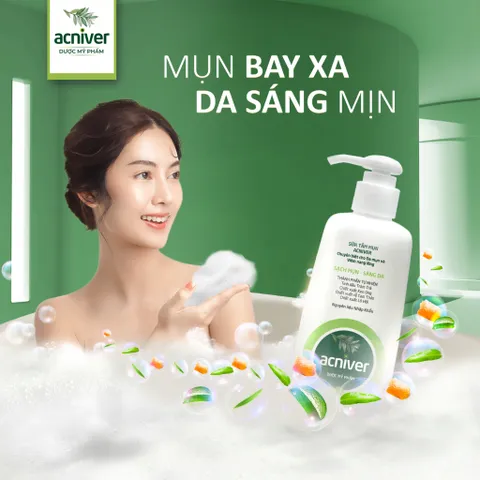 Sữa Tắm Mụn Lưng Acniver Giúp Giảm Viêm Nang Lông, Làm Sạch Lỗ Chân Lông Thông Thoáng N1 - Chai 210ml