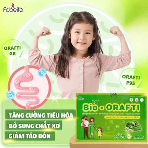 Cốm Xơ Hỗ Trợ Tiêu Hóa BIO ORAFTI FOBE Giúp Giảm Táo Bón N1 - Hộp 20 gói x 3g