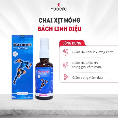 Chai Xịt Giảm Nhanh Đau Nhức Xương Khớp Santafa Fobe 50ml - Giảm Sưng Đau, Thoái Hóa Khớp, Đau Cơ, Bong Gân