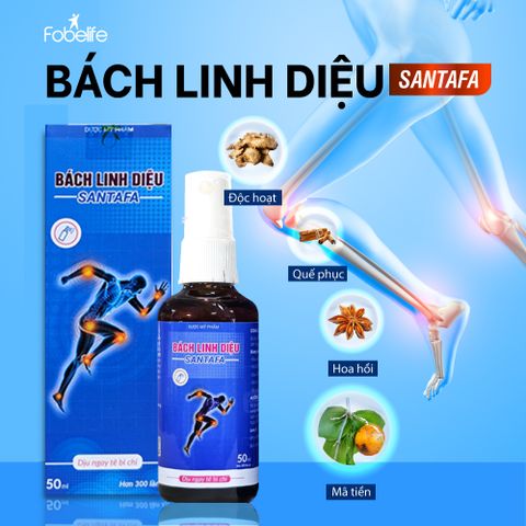 Chai Xịt Giảm Nhanh Đau Nhức Xương Khớp Santafa Fobe 50ml - Giảm Sưng Đau, Thoái Hóa Khớp, Đau Cơ, Bong Gân