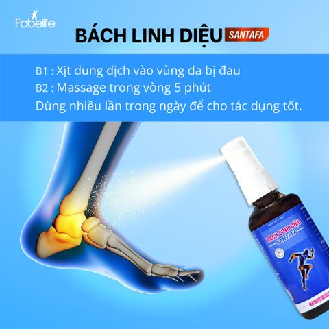 Chai Xịt Giảm Nhanh Đau Nhức Xương Khớp Santafa Fobe 50ml - Giảm Sưng Đau, Thoái Hóa Khớp, Đau Cơ, Bong Gân