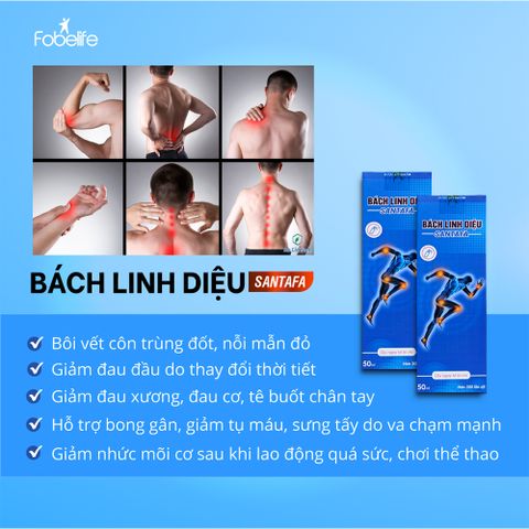 Chai Xịt Giảm Nhanh Đau Nhức Xương Khớp Santafa Fobe 50ml - Giảm Sưng Đau, Thoái Hóa Khớp, Đau Cơ, Bong Gân