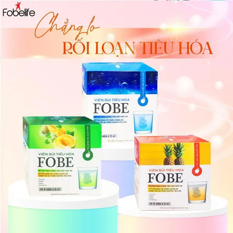 Viên sủi hỗ trợ tiêu hóa FOBE N1 - Giảm đầy hơi, khó tiêu - Thực phẩm chức năng 20 Viên Sủi Hương Dứa/Dưa Lưới/Tăng Lực