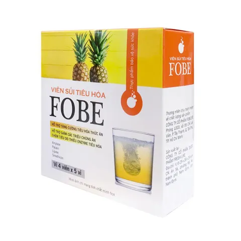 Viên sủi hỗ trợ tiêu hóa FOBE N1 - Giảm đầy hơi, khó tiêu - Thực phẩm chức năng 20 Viên Sủi Hương Dứa/Dưa Lưới/Tăng Lực
