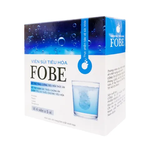 Viên sủi hỗ trợ tiêu hóa FOBE N1 - Giảm đầy hơi, khó tiêu - Thực phẩm chức năng 20 Viên Sủi Hương Dứa/Dưa Lưới/Tăng Lực