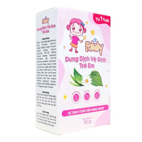 Dung Dịch Vệ Sinh Cho Trẻ Em Fobaby - An Toàn, Dịu Nhẹ, Giúp Làm Sạch Vùng Kín Hằng Ngày Cho Bé Từ 1 Tuổi Trở Lên