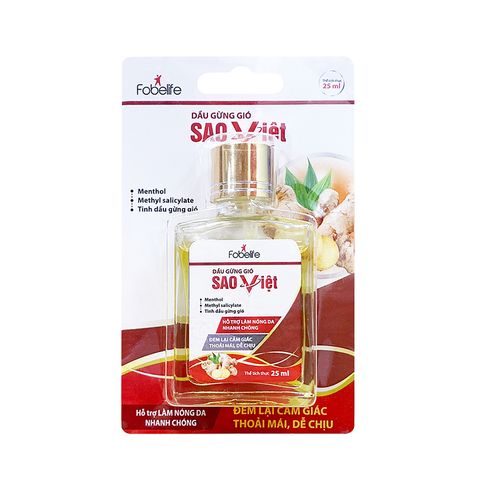 Dầu Gừng Sao Việt 25ml - Giảm Đau Đầu, Nghẹt Mũi, Đau Vai Gáy, Sảng Khoái, Thảo Dược Thiên Nhiên Cho Người Lớn Và Trẻ Em