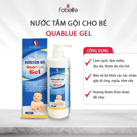 Nước Tắm Bé Thảo Dược Quablue Gel Fobe An Toàn Diụ Nhẹ Chai 250ml