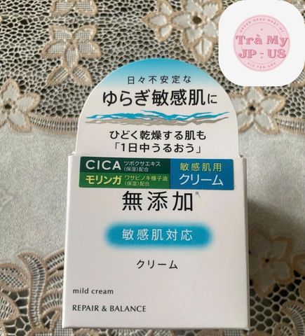 Kem Dưỡng Ẩm Nhẹ Dịu Meishoku Repair & Balance 45g - Phục Hồi Da Nhạy Cảm, Cấp Nước Và Làm Dịu Da Nhật Bản