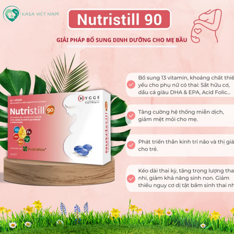 Viên uống Vitamin tổng hợp Nutristill 90 cho Mẹ bầu & sau sinh - Hỗ trợ sức khỏe mẹ và phát triển thai nhi.