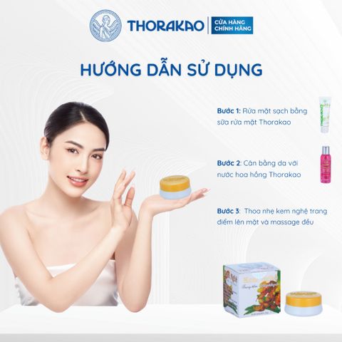 Kem Nghệ Trang Điểm 3g - Dưỡng Trắng Da Tự Nhiên, Che Khuyết Điểm, Làm Sáng Da, Thảo Dược Thiên Nhiên Thorakao
