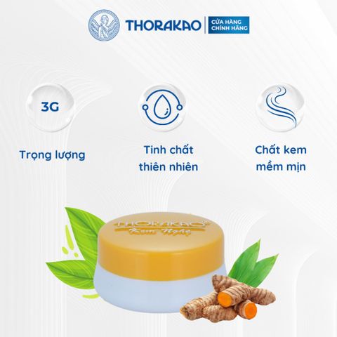 Kem Nghệ Trang Điểm 3g - Dưỡng Trắng Da Tự Nhiên, Che Khuyết Điểm, Làm Sáng Da, Thảo Dược Thiên Nhiên Thorakao