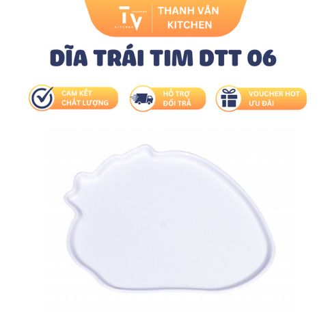 Dĩa Trái Tim Melamine 21x16 cm - Đồ Gia Dụng Nhà Bếp TVKITCHEN - Sản phẩm Chính Hãng Chất Lượng Cao (TV879)
