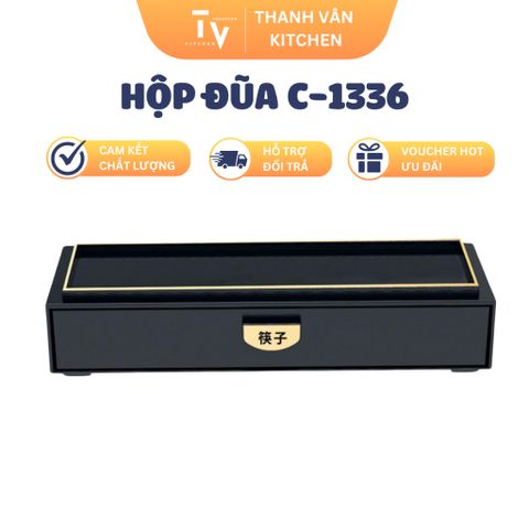 Hộp Đựng Đũa Sang Trọng Thiết Kế Độc Đáo - Ngăn Đựng Thìa Đũa Nhựa ABS Kích Thước 28.5x10.5x6cm - Đồ Gia Dụng Nhà Bếp (TV313)