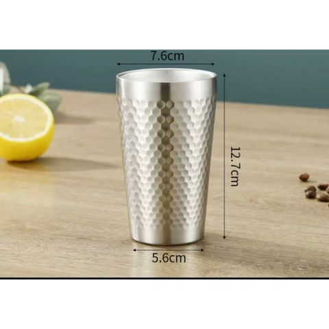 Ly Kim Cương Inox 2 Lớp Dập Bi - Ly Uống Không Gỉ, Đa Kích Cỡ Cho Nhà Bếp Hiện Đại, Phong Cách Sang Trọng (TV8)