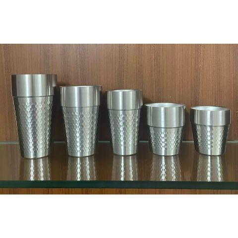 Ly Kim Cương Inox 2 Lớp Dập Bi - Ly Uống Không Gỉ, Đa Kích Cỡ Cho Nhà Bếp Hiện Đại, Phong Cách Sang Trọng (TV8)