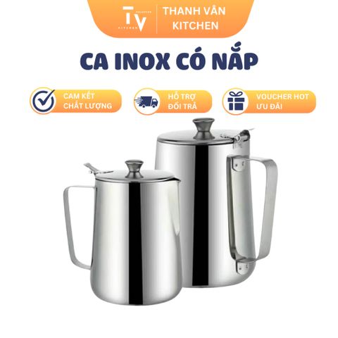 Ca inox có nắp chống gỉ, nhiều dung tích - Đồ dùng nhà bếp cao cấp cho gia đình bạn (TV316)