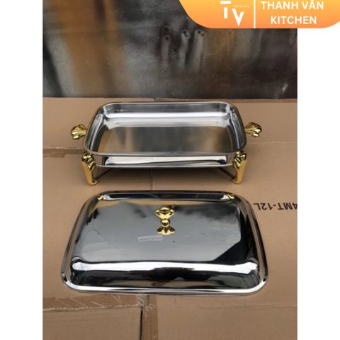 Khay Inox Sang Trọng Hấp Cá & Hải Sản - Dụng Cụ Nhà Bếp Cao Cấp TVKITCHEN 2.9L, Phù Hợp Nhà Hàng và Khách Sạn (TV105)
