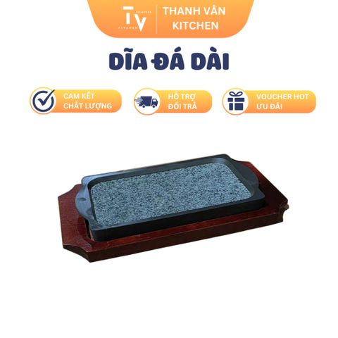 Dĩa Đá Gang Cao Cấp Giữ Nhiệt Nướng Thịt Chữ Nhật 20x11cm - Dùng Cho Beefsteak, Dĩa Né Tiện Dụng Tại Nhà Bếp (TV308)